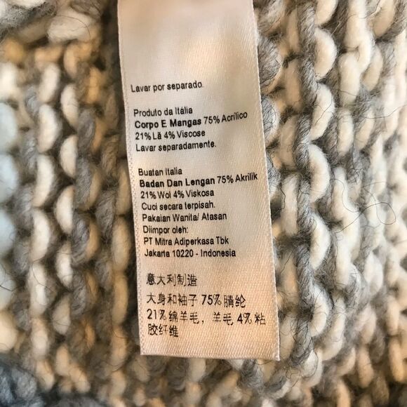 TOPSHOP chunky knit oversized sweater Cream grey. Crew neck Acrylic wool NEW! - Picture 5 of 7